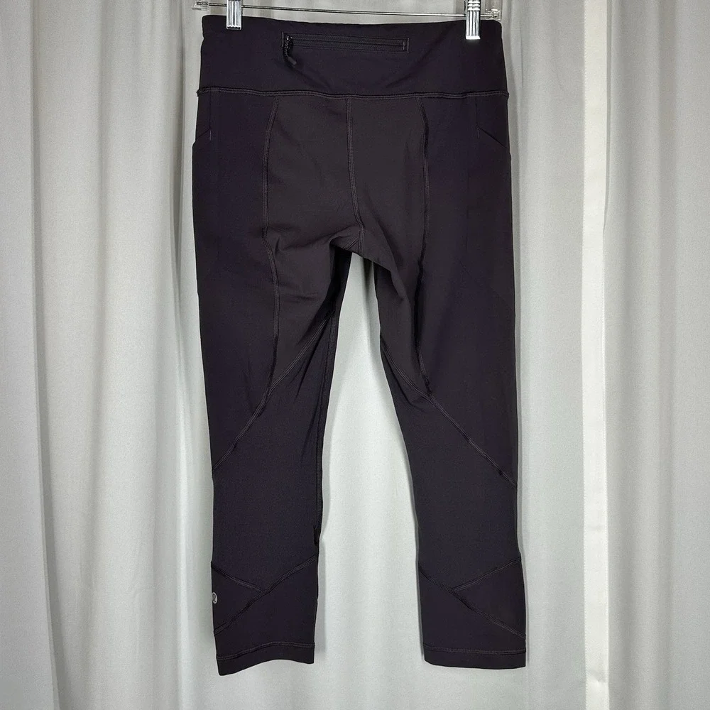 Lululemon Pace Rival Cropped Leggings Sz 6‎ Vintage Grape Pockets Pants Yoga Run